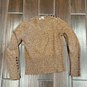 Moth Brown Button-Accent Sweater